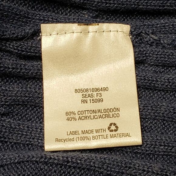 Laura Scott Navy Blue Cable Knit Cardigan Sweater Womens Plus 2X Tulip Neckline - Picture 8 of 9